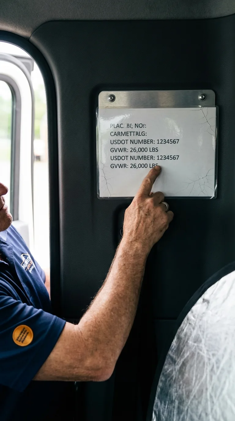 USDOT licensing placard verification in Trenton